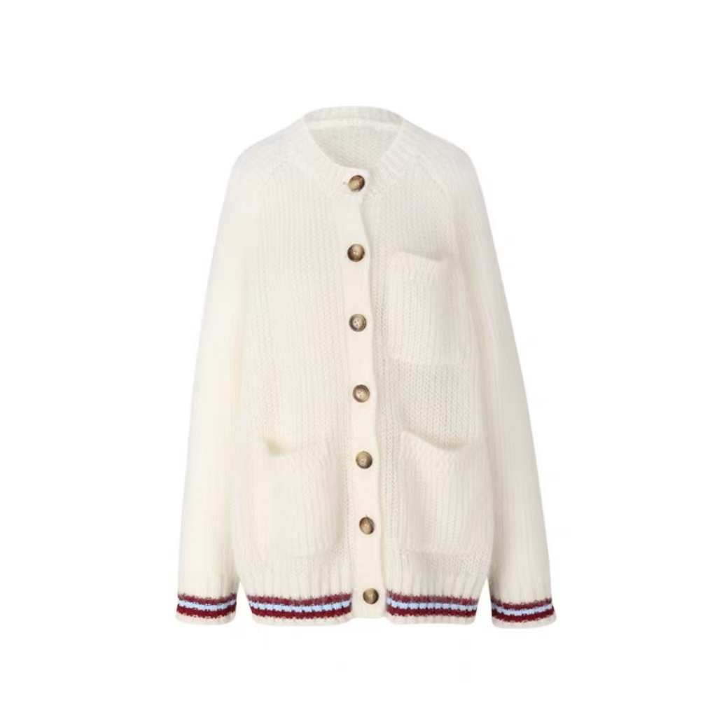 Mid Length Mohair Cardigan With Pockets  - NY003