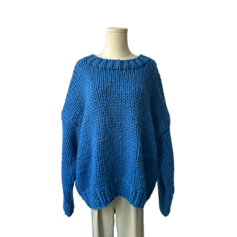 Drop-Shoulder Crew Neck Sweater - NY086